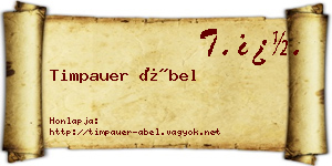 Timpauer Ábel névjegykártya